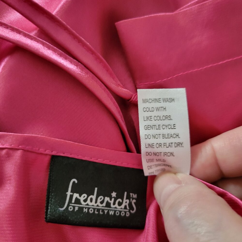 NWOT 3-Piece Pink Satin Pajama: Wraparound Top, Shorts, Pants - Picture 4 of 10